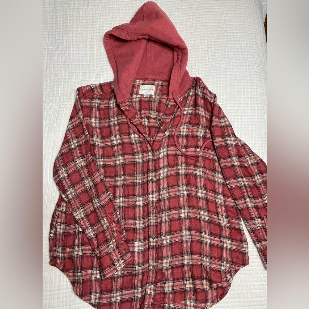 American Eagle Outfitters button down relaxed fit hoodie